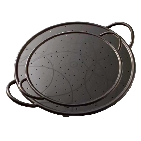 KUHN RIKON Splatter screens with Handles Set of 2 Metal/silicone Black Like new - Picture 4 of 12